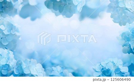 あじさいのお花のフレーム あじさいのお花のフレーム 125606490