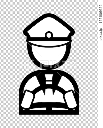 運転手のシンプルなモノクロイラストアイコン 運転手のシンプルなモノクロイラストアイコン 125606622