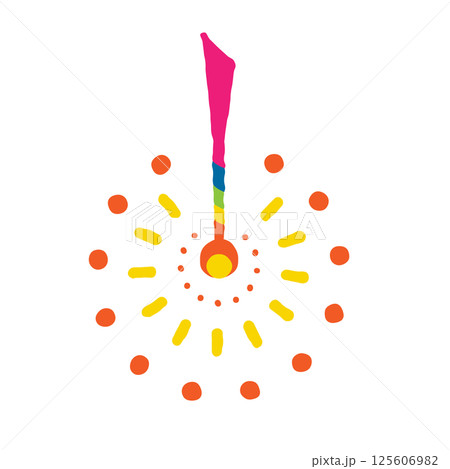 日本の線香花火　イラスト　 125606982