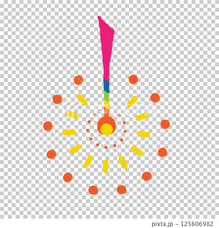 日本の線香花火　イラスト　 125606982