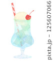 透明感のある水彩手描きのクリームソーダのイラスト　ソーダ 125607066