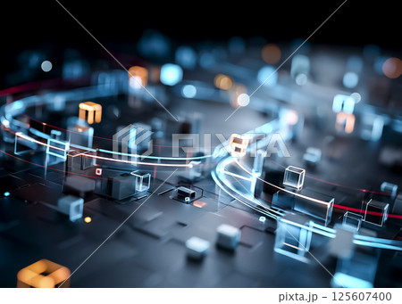 サイバースペースのデータイメージ背景 サイバースペースのデータイメージ背景 125607400