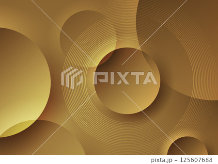 Trendy brown glossy circles and lines abstract minimal geometric background 125607688