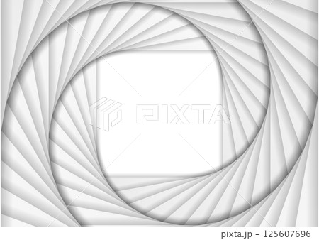 Abstract grey and white geometric spiral paper tech background 125607696