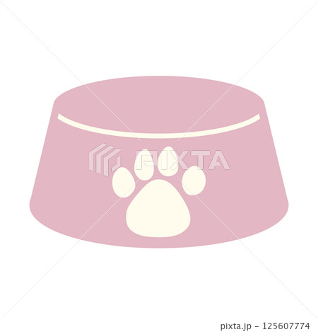 シンプルなペット用食器のイラスト・ピンク シンプルなペット用食器のイラスト・ピンク 125607774