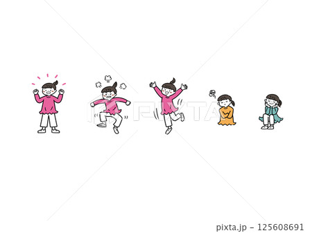 女の子のいろいろなポーズ 125608691