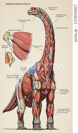 迫力満点!リアルな草食恐竜アルゼンチノサウルスの生態シーン 迫力満点!リアルな草食恐竜アルゼンチノサウルスの生態シーン 125608867