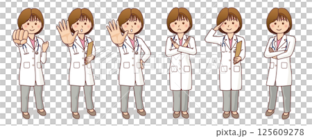 Female doctor pose collection Female doctor pose collection 125609278