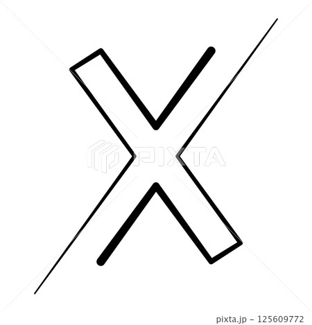 X logo one line cross, Intersecting Lines Forming letter X 125609772