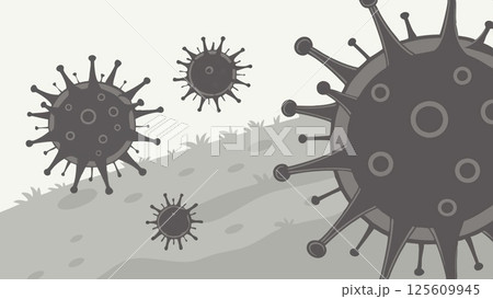 air pollution PM2.5 concept, Virus illustration on a muted background 125609945