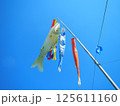 青空に元気に泳ぐ鯉のぼり 125611160