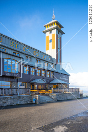 Located in Oberwiesenthal, the mountain hut and lookout tower on Filchtelberg offer stunning views and a cozy spot for visitors to enjoy nature and relax. 125611219
