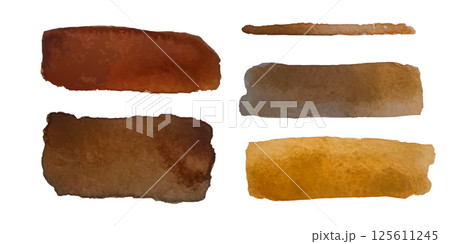 A diverse assortment of Earthy Watercolor Swatches to serve as Artistic Inspiration and creativity 125611245
