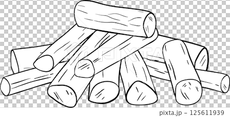 Sandalwood Sticks Outline Illustration 125611939
