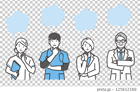 Vector illustration of a medical worker in trouble 125612160