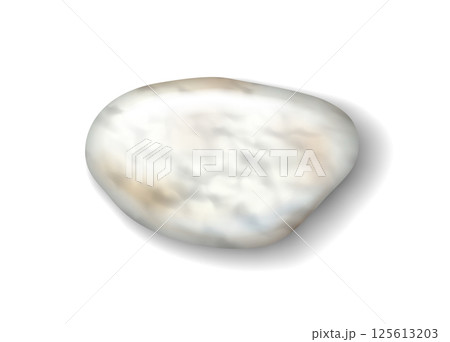 Smooth White Stone on Clean White Background 125613203