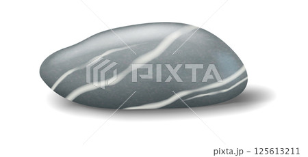 Smooth Gray Stone With White Veins Illustration 125613211