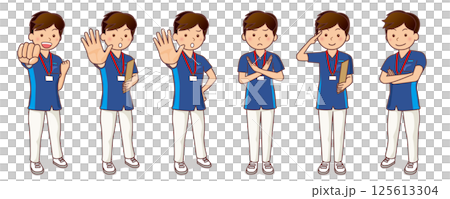 男性リハビリ職員ポーズ集 男性リハビリ職員ポーズ集 125613304