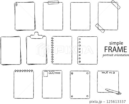 シンプルフレーム　縦長　長方形 125613337