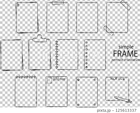 シンプルフレーム　縦長　長方形 125613337