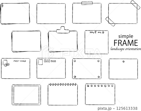 シンプルフレーム　横長　長方形 125613338