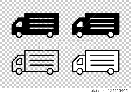 A set of truck icons in various color schemes 125613405