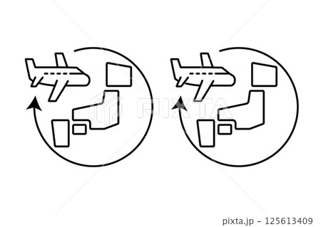 日本全国を飛び回る飛行機をイメージしたイラスト 125613409