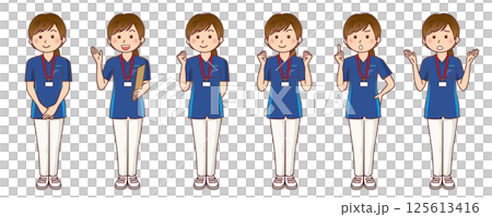 女性リハビリ介護職員ポーズ集 125613416