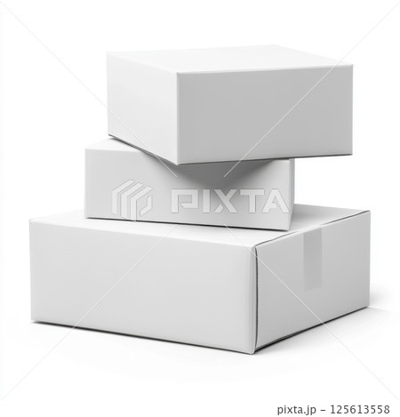 blank packaging white cardboard boxes isolated 125613558