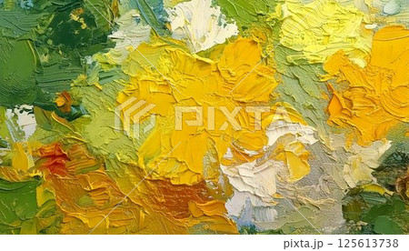 春イメージ カラフルな油絵の抽象的アートテクスチャおしゃれな背景 春イメージ カラフルな油絵の抽象的アートテクスチャおしゃれな背景 125613738