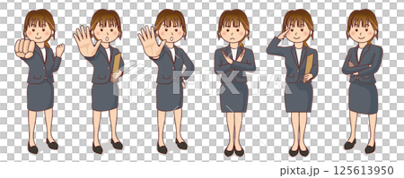 スーツを着た働く女性ポーズ集 125613950