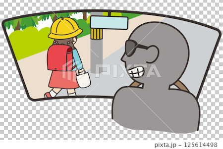 帰宅途中の小学生を車で尾行する変質者 125614498