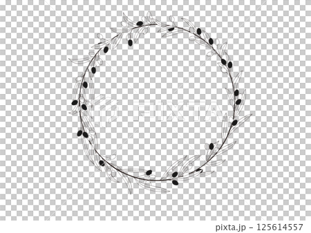 天然橄欖手繪線描 125614557