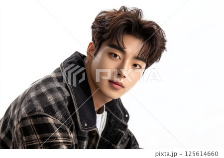 笑顔の若いアジア男性・カジュアルファッションのポートレート 125614660