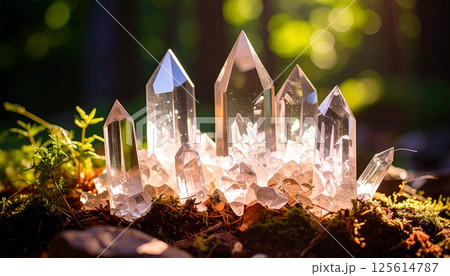 キラキラと輝く水晶クラスター5 125614787