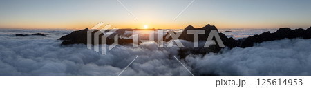 Beautiful Sunset Mountain View, Pico do Arieiro, Madeira Island. 125614953