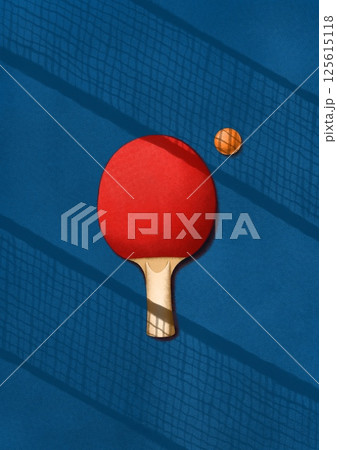 Ping Pong Game, Table Tennis, Racket and Ball Poster 125615118