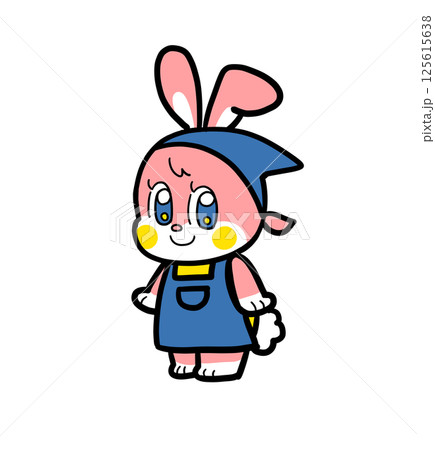 レトロなウサギの店員さん（立ち絵） 125615638