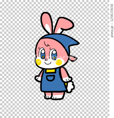 レトロなウサギの店員さん（立ち絵） 125615638