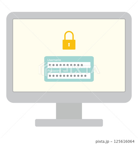 パソコンのログインイメージイラスト 125616064