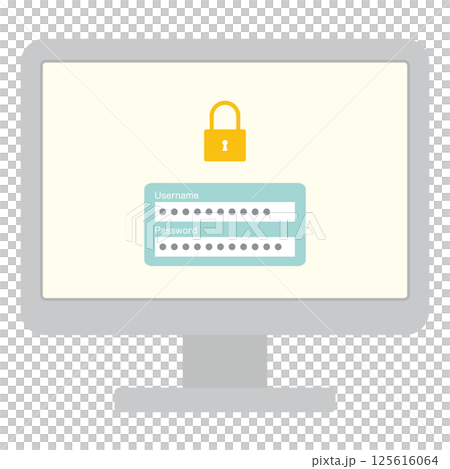 パソコンのログインイメージイラスト 125616064