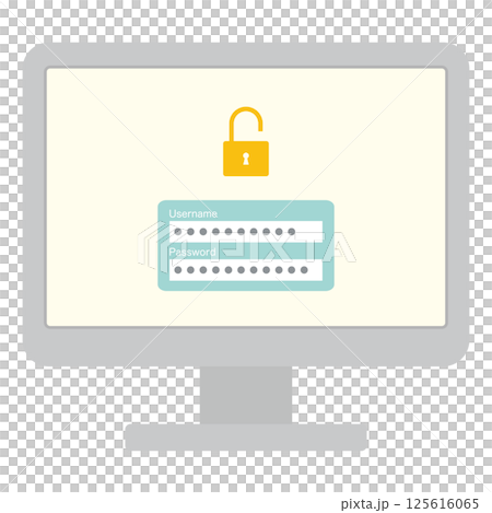 Computer login image, unlock illustration 125616065