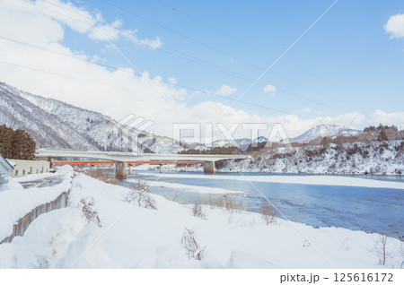 新潟 冬の阿賀野川(阿賀町) 新潟 冬の阿賀野川(阿賀町) 125616172