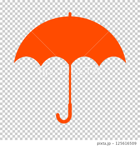 Red orange umbrella illustration icon, solid color, simple, white background, vector, png Red orange umbrella illustration icon, solid color, simple, white background, vector, png 125616509