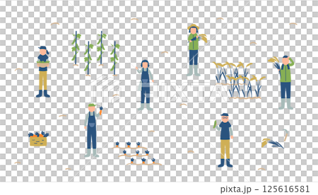 農家のイラストセット 農家のイラストセット 125616581