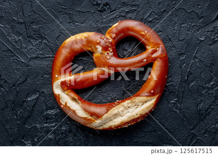Pretzel or Bretzel, traditional German beer snack, a wheat bread with salt 125617515