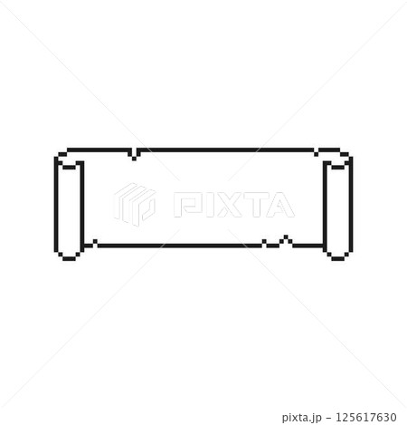 Vector illustration of black and white sketch of Pixel old scroll. 125617630