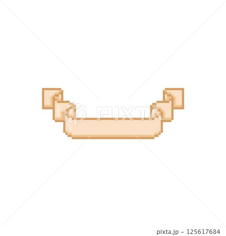 8 bit pixel retro ribbon. Vector illustration of empty frame. 125617684