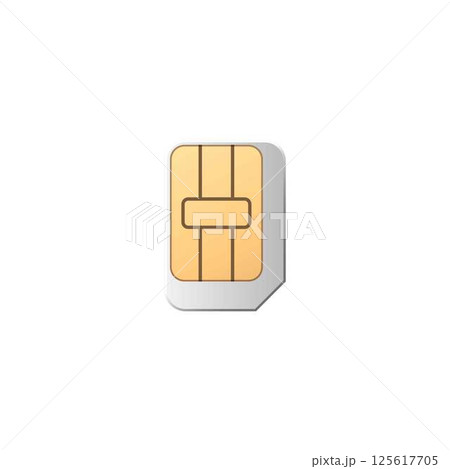 SIM card. Vector illustration of mobile communication chip for smartphones. SIM card. Vector illustration of mobile communication chip for smartphones. 125617705