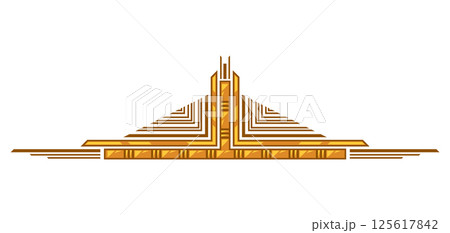 Decoration in art nouveau style. Decorative geometric element. 125617842